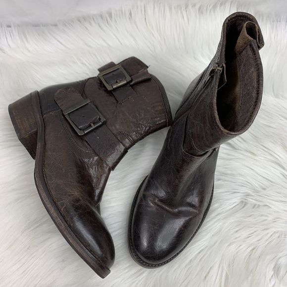 Seychelles Boots Dark Brown Leather Women's Size 6 Buckle Strap Ankles Booties - Picture 5 of 11